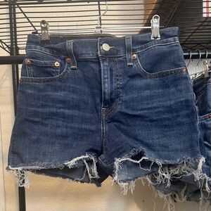 Levi's Dark Blue Distressed Cutoff Jean Shorts